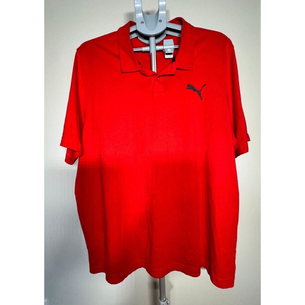 Puma Mens Short Sleeve Polo Shirt Red Cat Logo XXL 588509-11